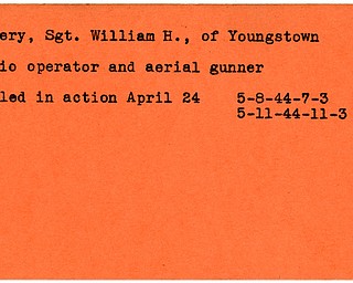 World War II, Vindicator, William H. Lowery, Youngstown, radio operator, aerial gunner, killed, 1944