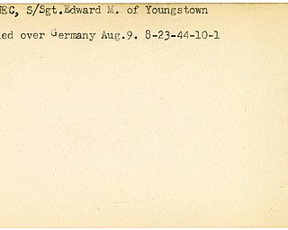 World War II, Vindicator, Edward M. Lukanec, Youngstown, wounded, Germany, 1944