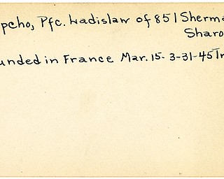 World War II, Vindicator, Ladislaw Lupcho, Sharon, wounded, France, 1945, Trumbull