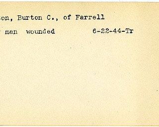 World War II, Vindicator, Burton C. Lutton, Farrell, navy man, wounded, 1944, Trumbull