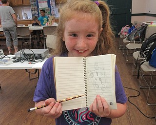 Neighbors | Jessica Harker.Children took notes and drew photos in notebooks provided by the Mill Creek Park for the Explorers Kitchen Chemists camp.