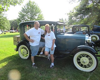 Neighbors | Jessica Harker .Bill and Stephanie Shaw, three-year members of the Olde Car Club, had a car on display at the groups annual charity car show on Aug. 4.