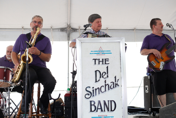 The Del Sinchak Band performs at the Slovak Fest at Byzantine Center at the Grove on Sunday afternoon. EMILY MATTHEWS | THE VINDICATOR