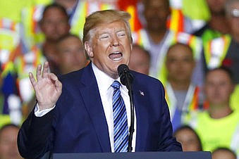 President Donald Trump spoke at a rally today in Monaca, Pa., touting the benefits of natural-gas production strengthening the American economy.