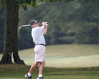 Paul Marovich hits the ball during the Greatest Golfer of the Valley tournament at Mill Creek Golf Course on Friday. EMILY MATTHEWS | THE VINDICATOR