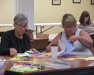 Neighbors | Jessica Harker.Community members created embroidery crafts at the Poland library on Aug. 6 organized by the local chapter of the Embroiderers' Guild of America.
