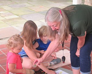 Neighbors | Jessica Harker .Children attended Tales for Tots at Fellows Riverside Gardens where Naturalist Marilyn Williams showed them a ladybug pupa.