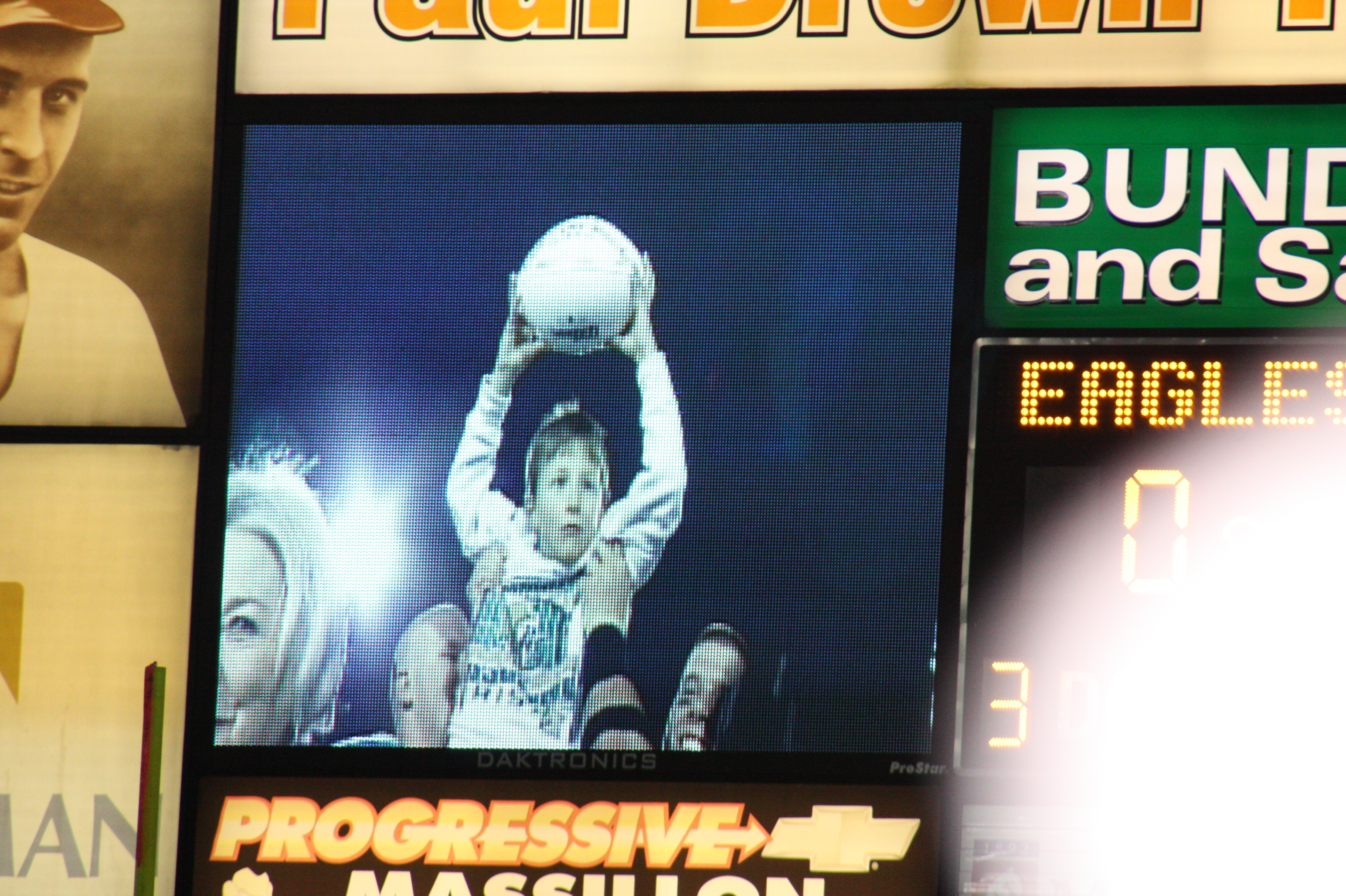 Coachs Son holds the Ball