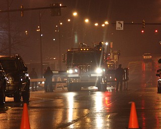 Fire Trucks formed an Arch for Champ to cross under to Chevy Center